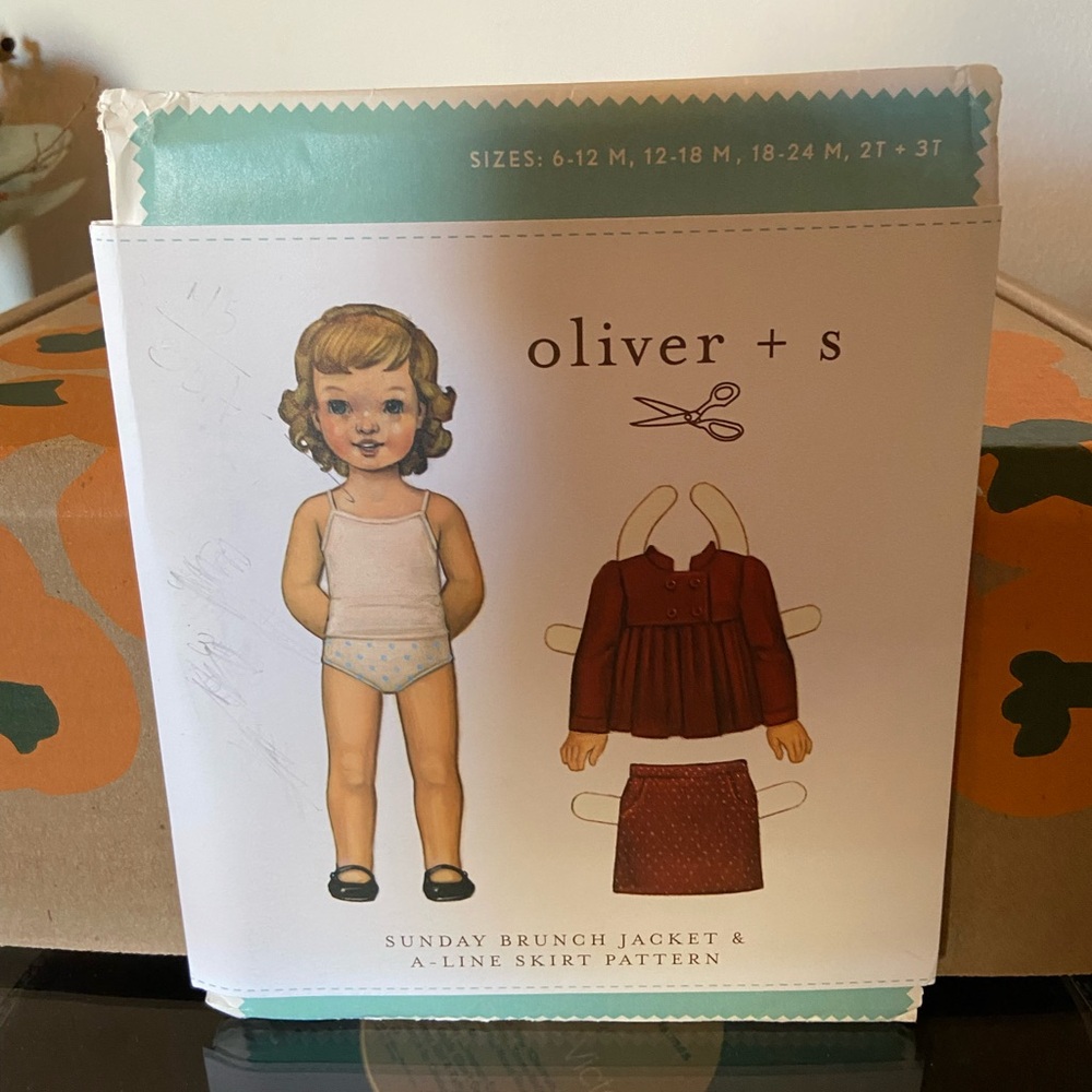 Oliver + S "Sunday Brunch Jacket + A-line Skirt" Pattern - Uncut - 6-12M - 3T